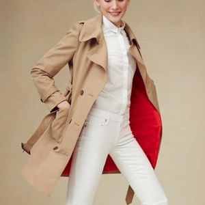 Loft Trench Jacket with Red Lining